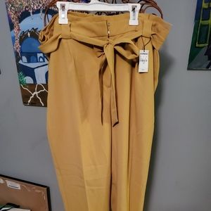 Express High Waist Paper Bag Ankle Pants